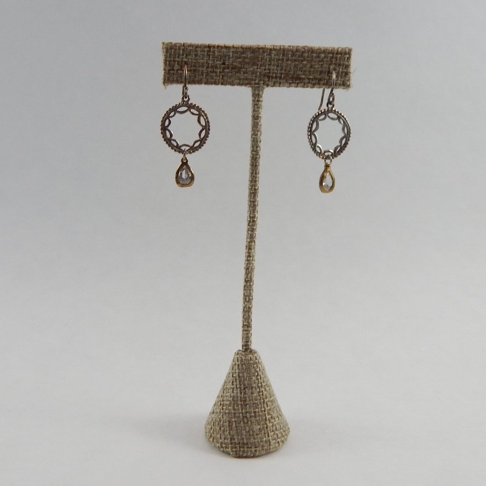 Silpada Earrings Sterling Silver Brass Cubic Zirconia Dangle W2373